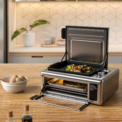 grille-pain Oven With Rotisserie 17L de plan de travail de convection de l'acier inoxydable 1600W
